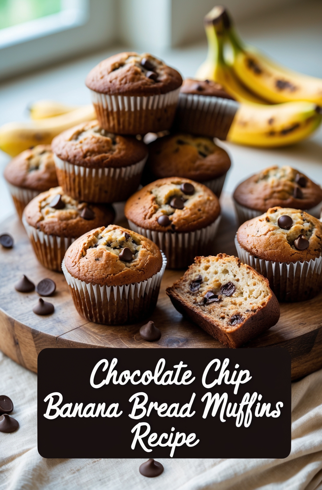 chocolate chip banana bread muffin recipe
