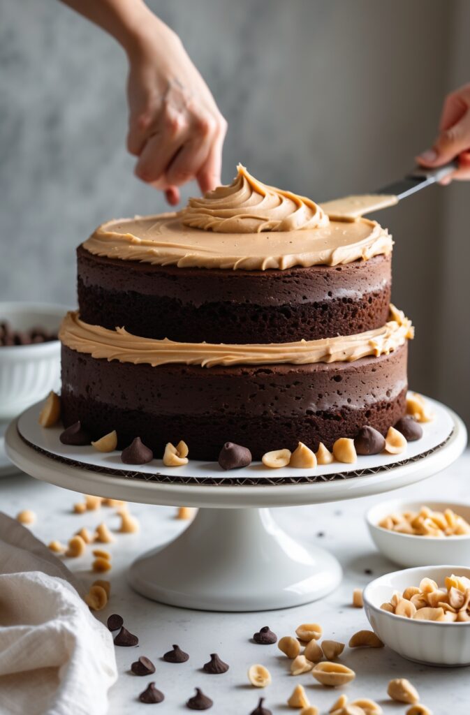 Peanut Butter Chocolate Cake Recipe – Rich, Sweet, and Perfect for Sharing 7 step 6 11