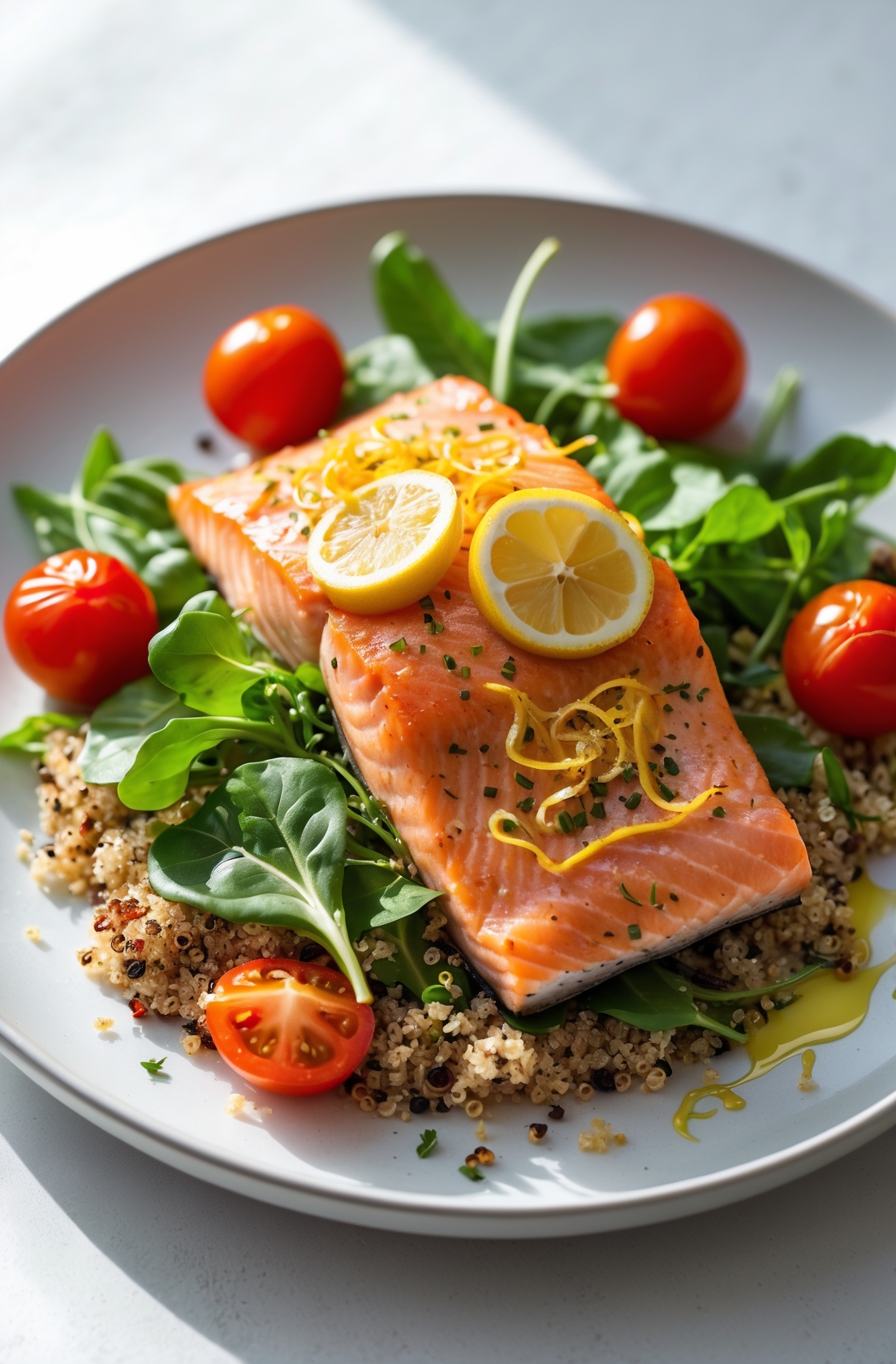Salmon and Quinoa Greens Plate
